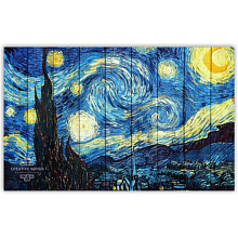 Жёлтое панно для стен Creative Wood ART Звездная ночь - Ван Гог